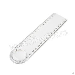 Liniar, rigla din plastic, cu lupa