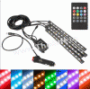 Kit 4 benzi LED RGB interior auto multicolore cu telecomanda