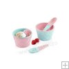 Set doua boluri, cu lingurite, pentru servit inghetata