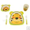 Set mic dejun din bambus, animalute