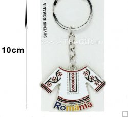 Breloc metalic Romania, costum popular
