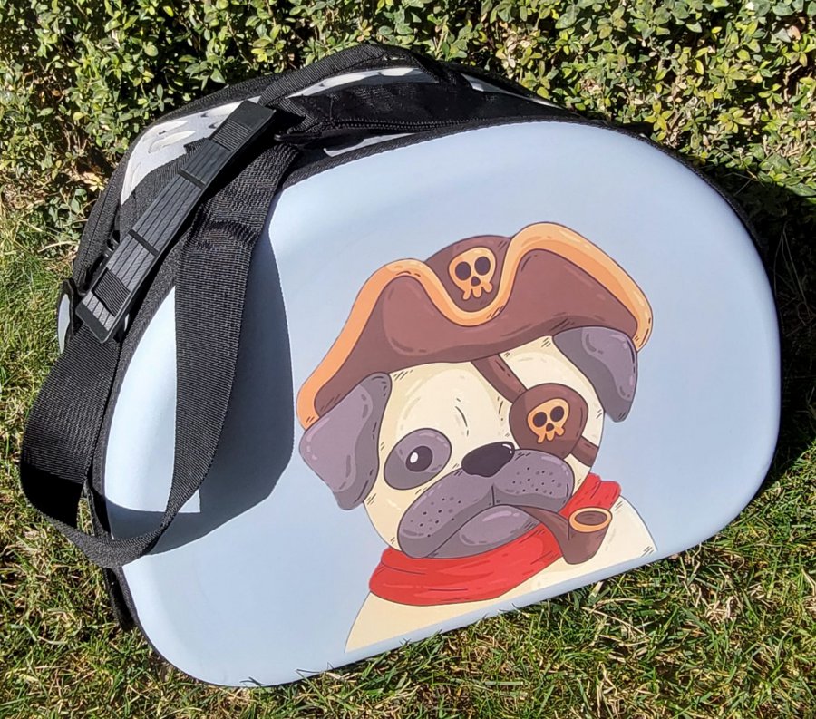 Geanta de transport caini si pisici pliabila, Sparrow the Pug - Apasa pe imagine pentru inchidere