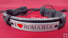 Bratara din piele si metal I love Romania