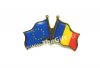Insigna dubla, steagurile Romaniei si UE