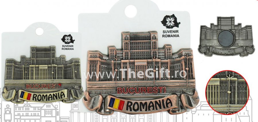 Magnet de frigider, metalic, Casa Poporului, Romania - Apasa pe imagine pentru inchidere