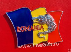 Magnet de frigider, lupul dacic, tricolor