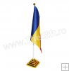 Mini steag Romania, cu maner si suport