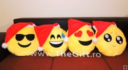 Perna emoticon, cu caciula de Mos Craciun