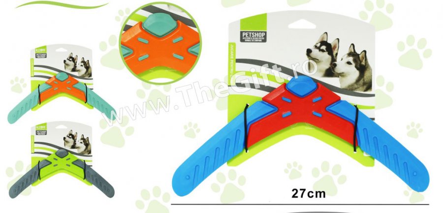 Jucarie interactiva pentru caini, Frisbee Bumerang - Apasa pe imagine pentru inchidere