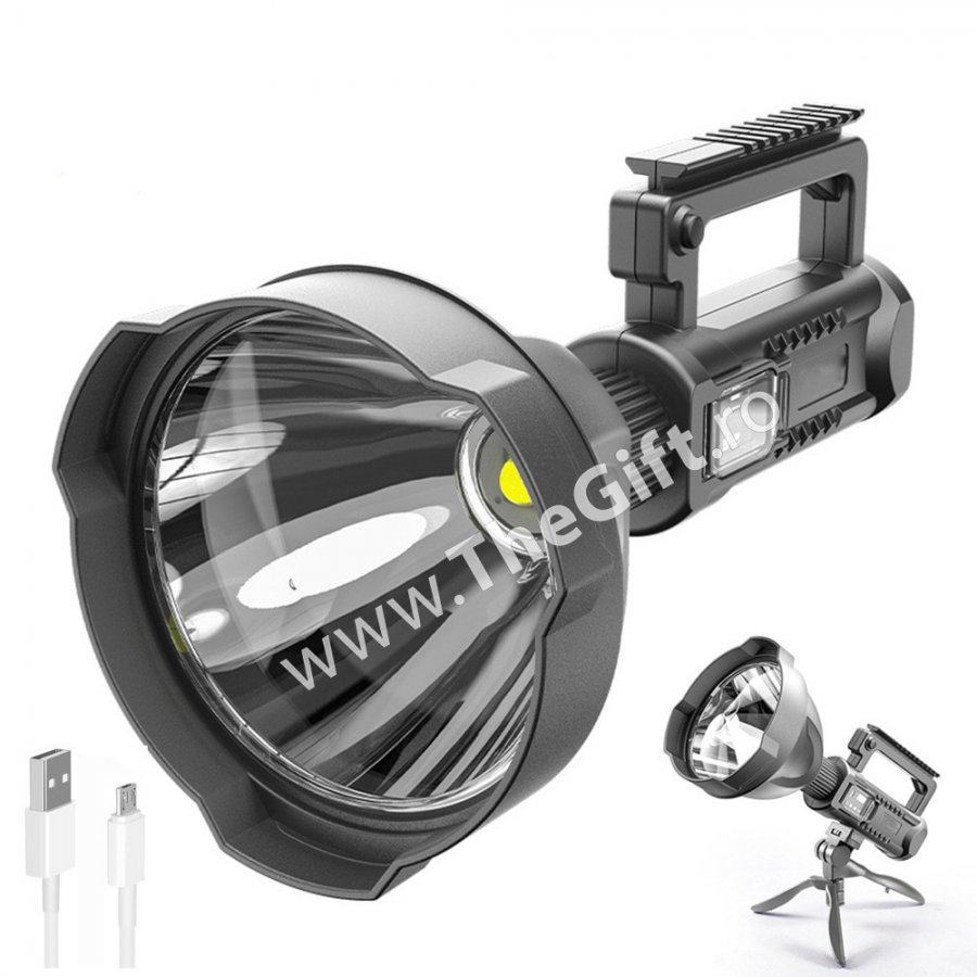Lanterna LED cu trepied, functie Powerbank,4 moduri de iluminare - Apasa pe imagine pentru inchidere