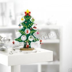 Bradut de Craciun din lemn, cu accesorii