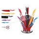 Set 5 cutite, foarfeca, pila, suport elegant