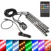 Kit 4 benzi LED RGB interior auto multicolore cu telecomanda