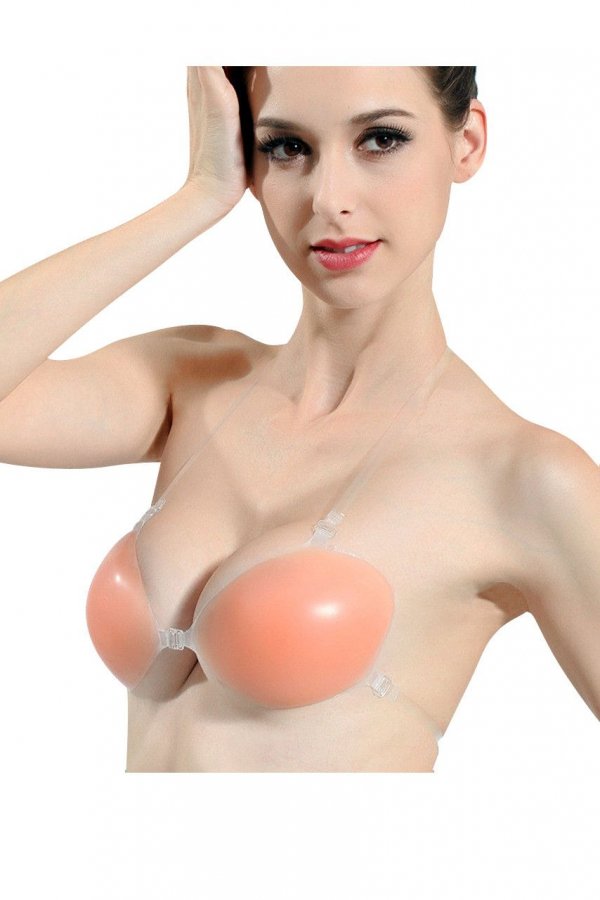 Sutien push up din silicon, cu bretele invizibile - Apasa pe imagine pentru inchidere