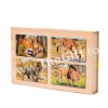 Set 4 puzzle-uri din lemn, animale si pasari,avioane, catelusi