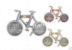 Magnet de frigider bicicleta, suvenir Romania