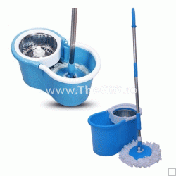 Mop rotativ cu galeata, cuva din metal, maner, Easy Clean