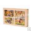 Set 4 puzzle-uri din lemn, animale si pasari,avioane, catelusi