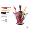 Set 5 cutite, foarfeca, pila, suport elegant