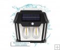 Lampa solara pentru exterior, cu 2 becuri LED, senzor de miscare