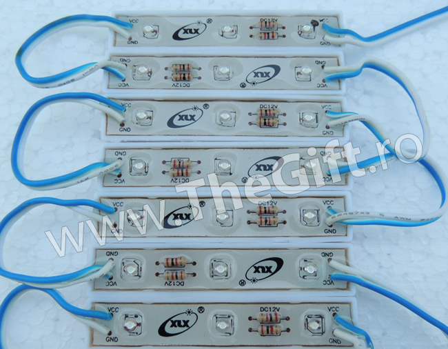 Modul 3 Leduri SMD impermeabile 12V - Apasa pe imagine pentru inchidere