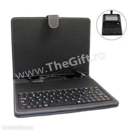 Husa USB din piele, cu tastatura pentru tableta 9 inch - Apasa pe imagine pentru inchidere