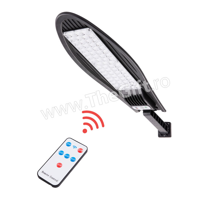 Lampa cu panou solar, telecomanda si senzor de lumina, 100 W - Apasa pe imagine pentru inchidere