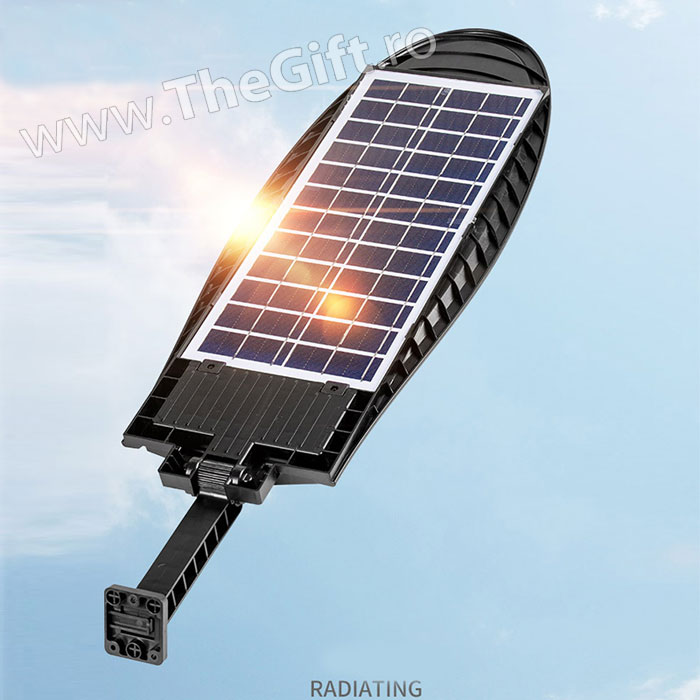 Lampa 150W cu panou solar, telecomanda si senzor de lumina - Apasa pe imagine pentru inchidere
