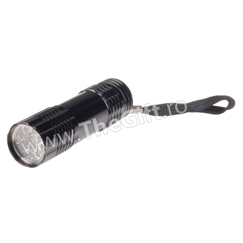 Lanterna de buzunar din metal cu 9 LED-uri