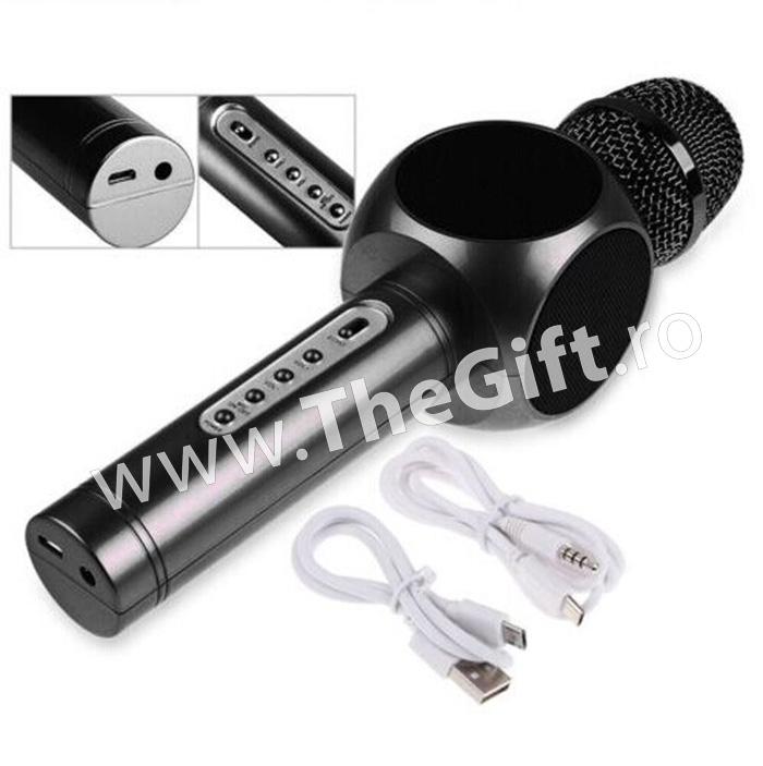 Microfon profesional wireless, cu boxe si Bluetooth, putere 10 W - Apasa pe imagine pentru inchidere