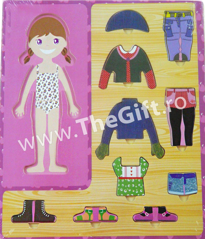 Puzzle din lemn, imbraca fetita sau baietelul - Apasa pe imagine pentru inchidere