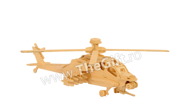 Puzzle 3D lemn - Apache Helicopter