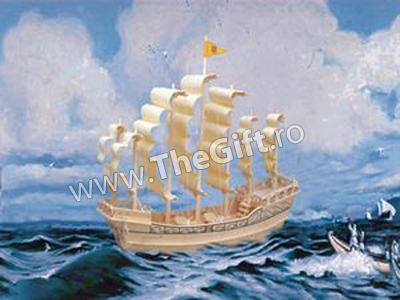 Puzzle 3D lemn Corabie