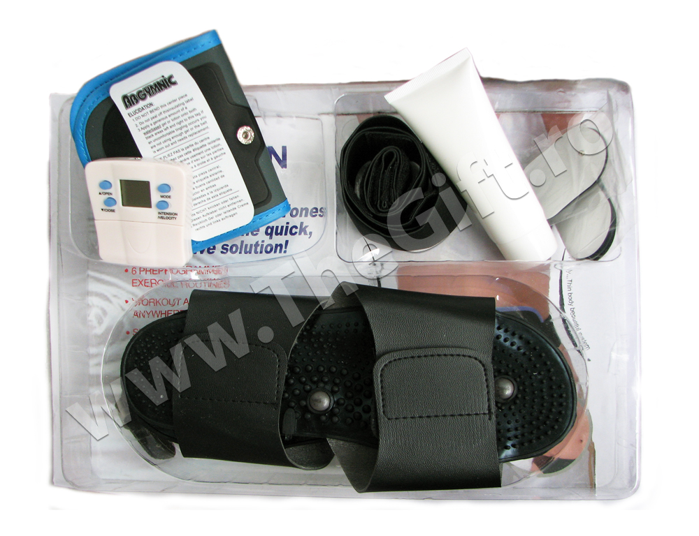 Set centura ABGYMNIC+papuci masaj electrostimulare