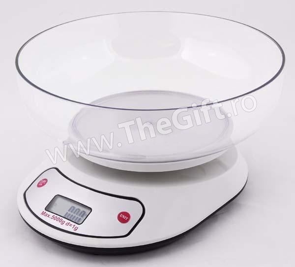 Cantar de bucatarie cu bol, max. 5 kg