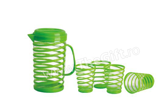 Set carafa cu capac si 4 pahare
