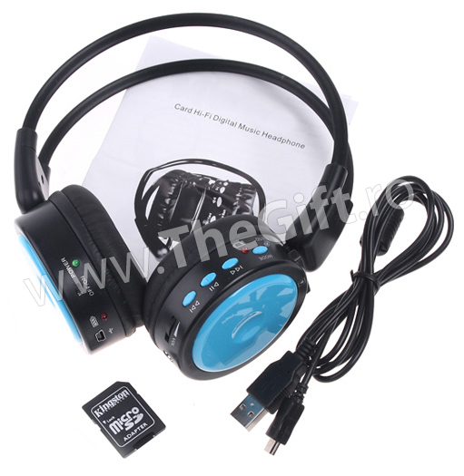 Casti Wireless SD-MP3 si Radio