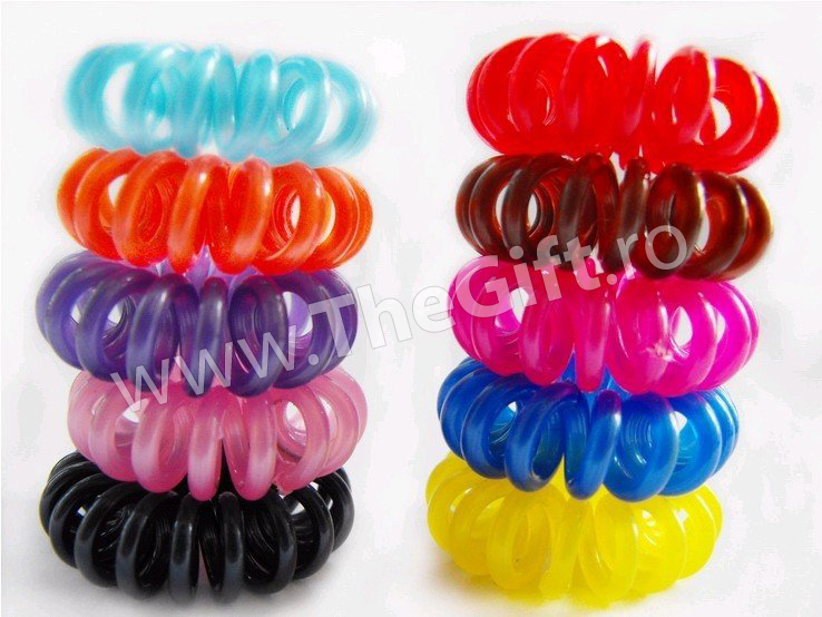 Set 7 elastice de par din plastic
