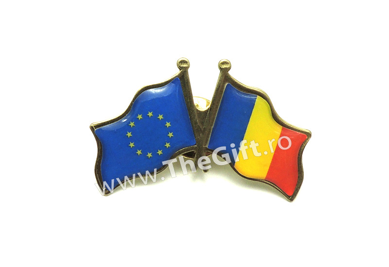 Insigna dubla, steagurile Romaniei si UE - Apasa pe imagine pentru inchidere