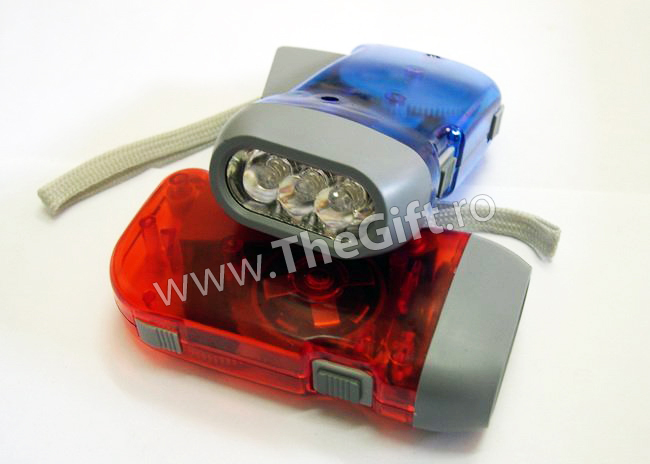 Lanterna 3 LED-uri cu dinam