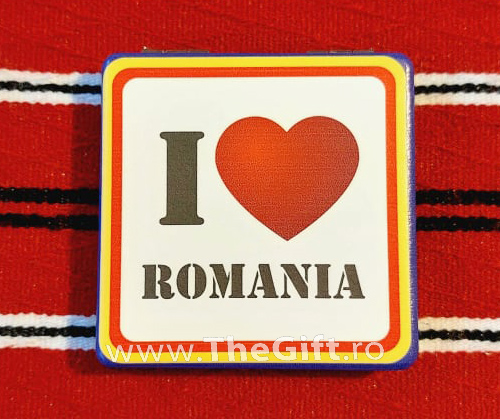 Oglinda suvenir dubla, I love Romania - Apasa pe imagine pentru inchidere