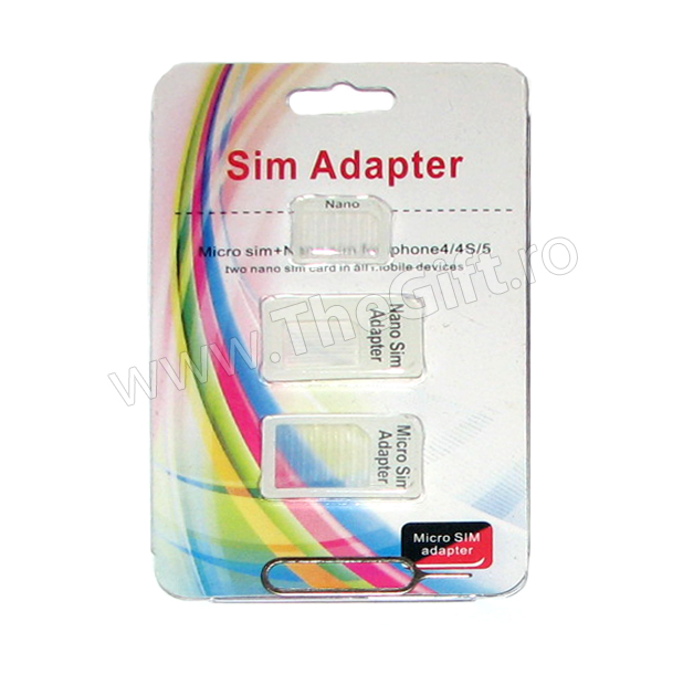 Set adaptoare Micro SIM/Nano SIM - Apasa pe imagine pentru inchidere