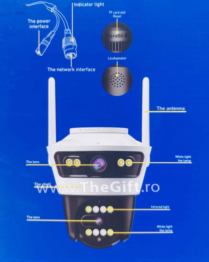 Camera de supraveghere Wi-Fi, exterior si interior, PTZ, HD - Apasa pe imagine pentru inchidere