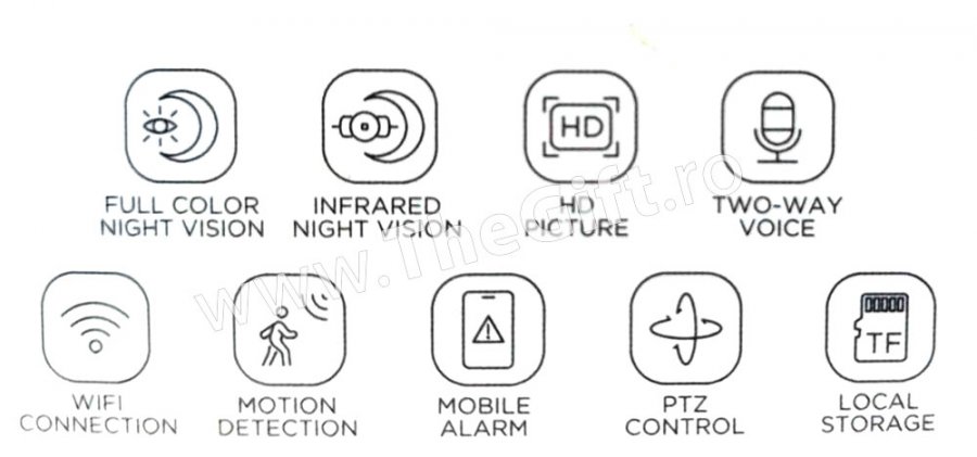 Camera de supraveghere Wi-Fi, exterior si interior, PTZ, HD - Apasa pe imagine pentru inchidere